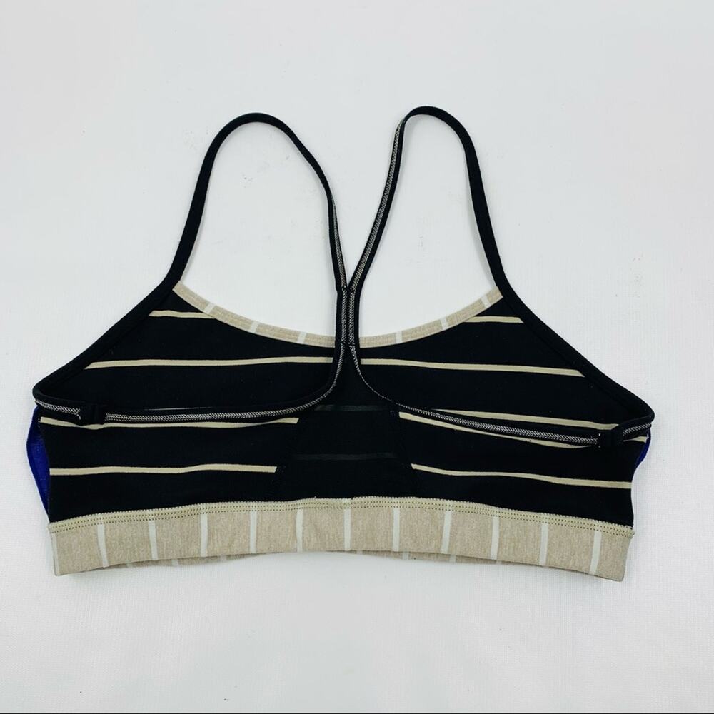 Lululemon Black Cream Striped Sports Bra - Picture 9 of 9
